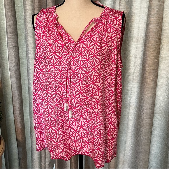 Escapada Living Tops - Escapada Living Womens SZ Large Sleeveless Colleen Top Tassel Turks Coastal NEW